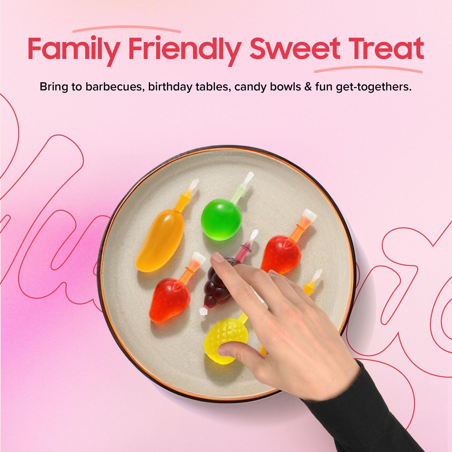 Fruit Jelly Candy 2 lbs | Mixed Fruit Jelly - Mango, Strawberry, Apple, Pineapple, and Grape | Popping Squeeze Jellies | Viral Candy from Tiktok |