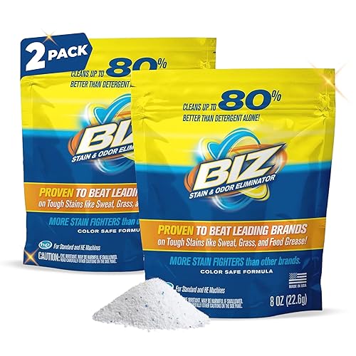 Biz Laundry Detergent Powder, Stain and Odor Eliminator for Tough Stains Like Grass Sweat and Food Grease, Powder Laundry Detergent, Color Safe, HE