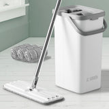 JC Jorden Mop and Bucket with Wringer Set, Hands Free Flat Floor Mop and Bucket, 3 Washable Microfiber Pads Included, Wet and Dry Use, Home Floor
