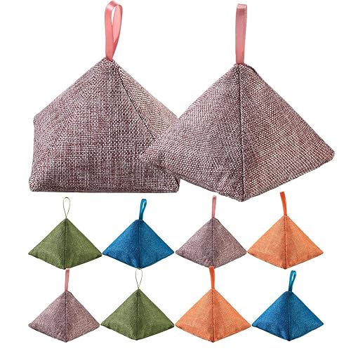 Charcoal Bamboo Bags nature fresh charcoal bags Activated Charcoal Odor Absorber Eliminator Bag (8, Green, Brown, Orange, Blue)