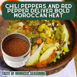 Taste of Morocco | Gourmet Seasoning | Authentic Artisanal Spice Blend | Non GMO, All Natural | Handcrated in Small Batches in USA | Ultra Premium