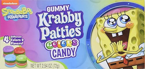 Nickelodeon SpongeBob SquarePants Gummy Krabby Patties Color Candy 2.54 Ounce Box