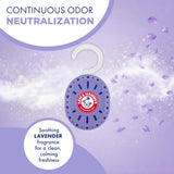 Arm & Hammer OdorBusterz ClosetMATE™, Lavender, 4 Count - Hanging Odor Absorber with Baking Soda, 360° Rotating Hook for Closets, Lockers & Storage