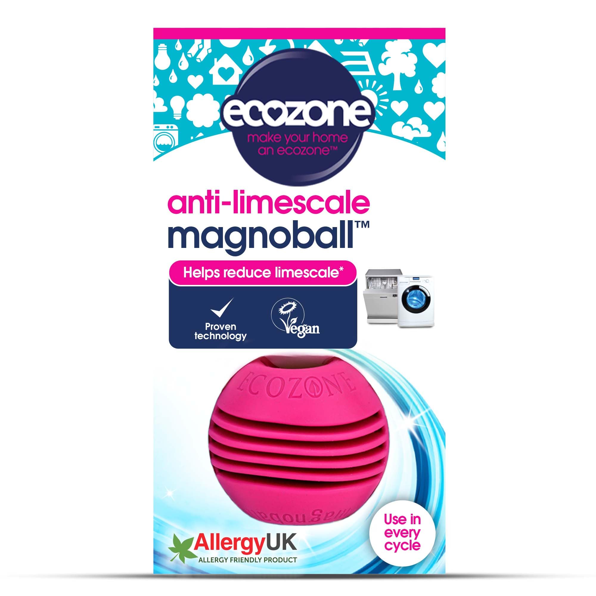 EcoZone Magnoball Anti-Limescale Device for Dishwashers & Washing Machines, Reusable Magnetic Limescale Remover & Descaler, Drum & Interior Cleaner