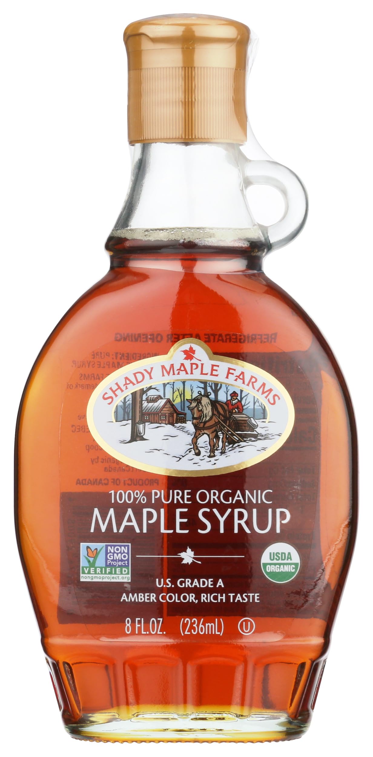 Shady Maple Farms Organic Grade A Amber Maple Syrup, 8 Fl Oz