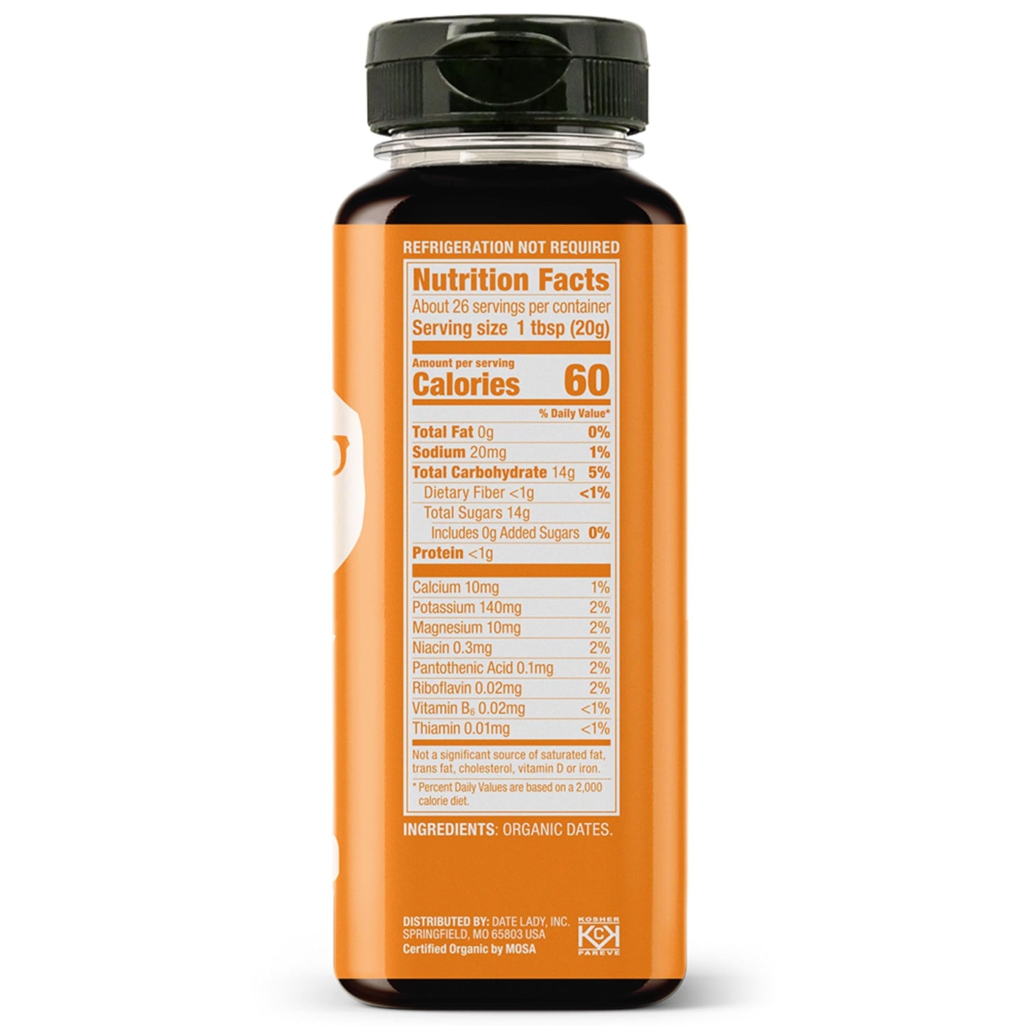 Date Lady Organic Date Syrup 18 oz Squeeze Bottle | Vegan, Paleo, Gluten-free & Kosher | Sugar Substitute | More Nutrition Than Maple Syrup or Honey