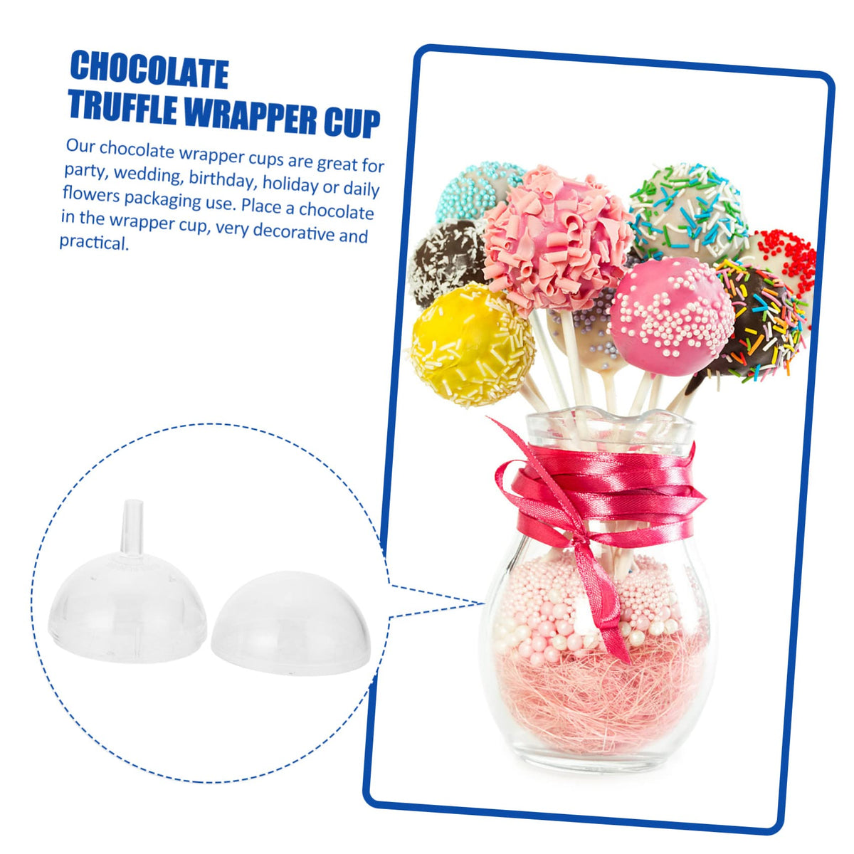 PERSELOSO 25PCS Chocolate Cup Wrappers Durable Truffle for Valentine Day Decor for Caramels Confections Chocolates Lightweight Portable Packaging