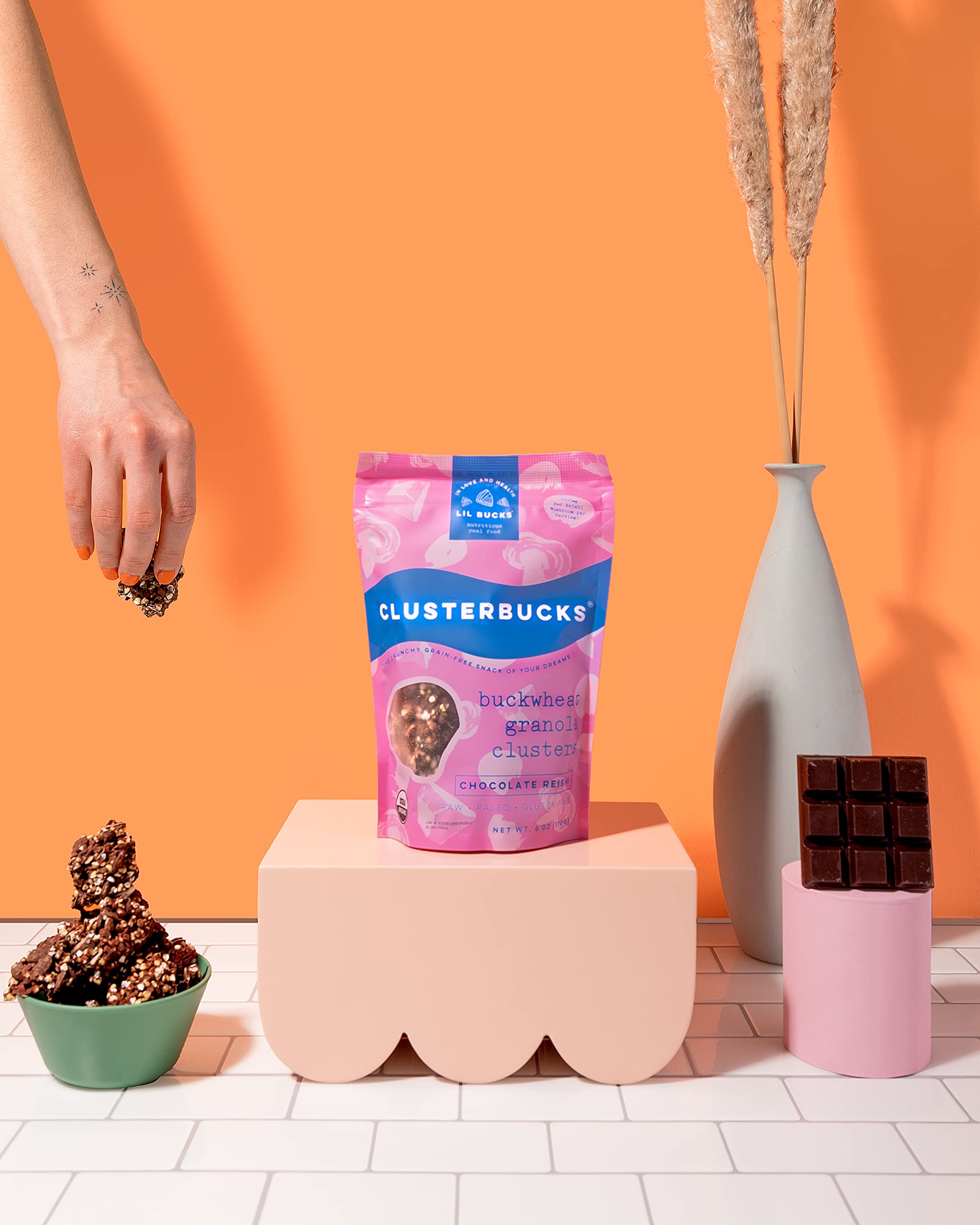 Clusterbucks Superfood Clusters - Grain-Free, Keto-Friendly Granola with Regeneratively Grown Sprouted Buckwheat- Gluten-Free, Low-Carb, Organic