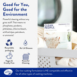 The Clean People Unscented Baby Laundry Detergent Sheets - Hypoallergenic - Ultra Concentrated, Recyclable Packaging, Fights Stains & Odors on Baby