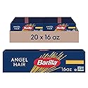 Barilla Angel Hair Pasta, 16 oz. Box (Pack of 20) - Non-GMO, Made with Durum Wheat Semolina - Kosher Certified