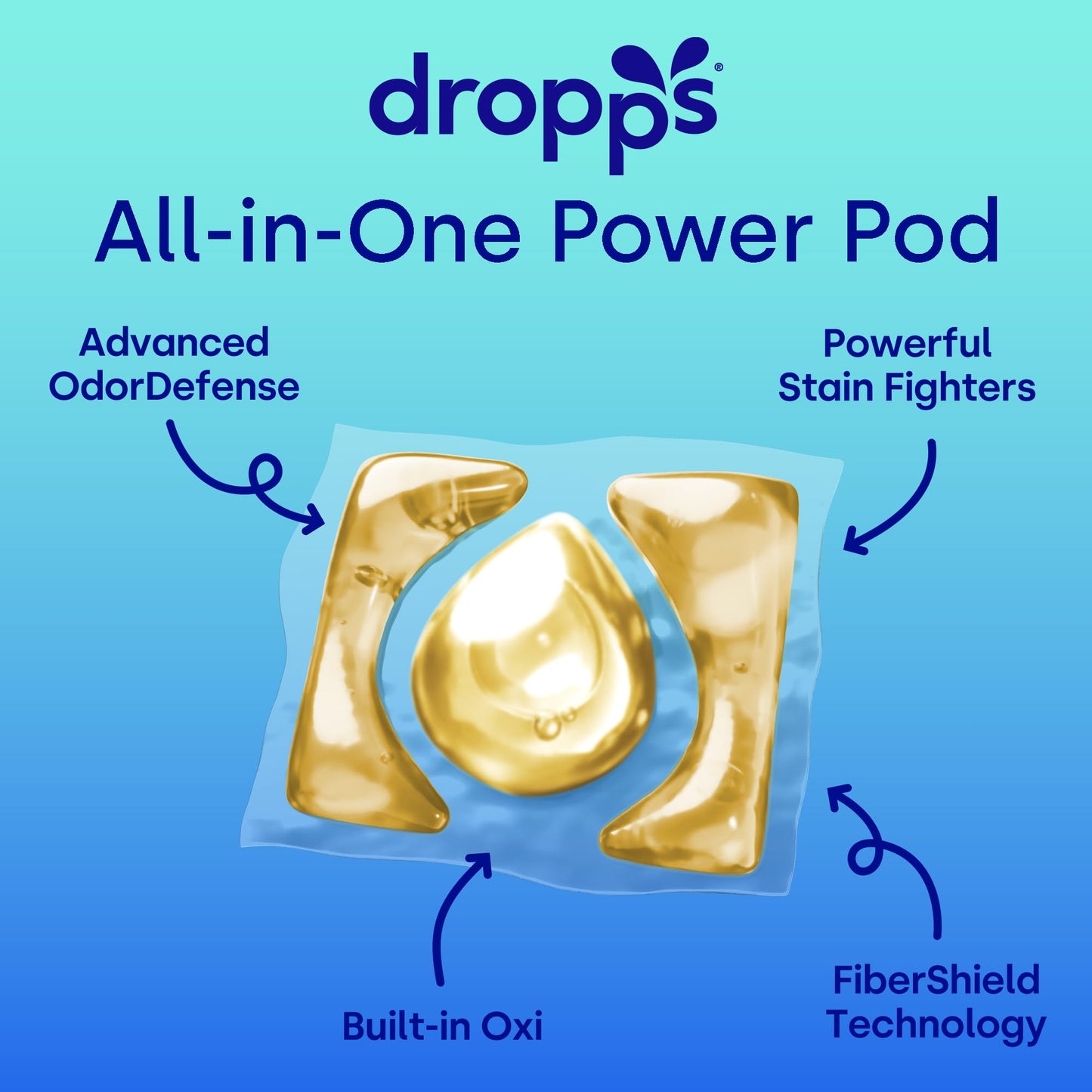 Dropps 4-in-1 Plus Oxi Laundry Detergent Pods, Crisp Breeze (38 Count) - Laundry Pods | Advanced Odor Defense | Fights Stains | Whitens & Brightens |