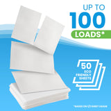Clean Elements Laundry Detergent Sheets (100 Loads, 50 Sheet) Fresh Linen Scent, Eco Earth Friendly Clean Breeze, Non Toxic People Safe, Washing