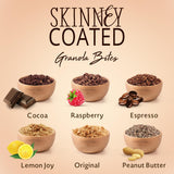 Skinny Coated Dark Chocolate Granola Bites,Variety Pack - Cocoa, Espresso, Lemon Joy, Original, Peanut Butter, Raspberry. 6 bags, Each Bag is 1.2oz