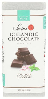 Noi Sirius Bar Chocolate Dark 70% Crunchy Mint 3.53 Ounce