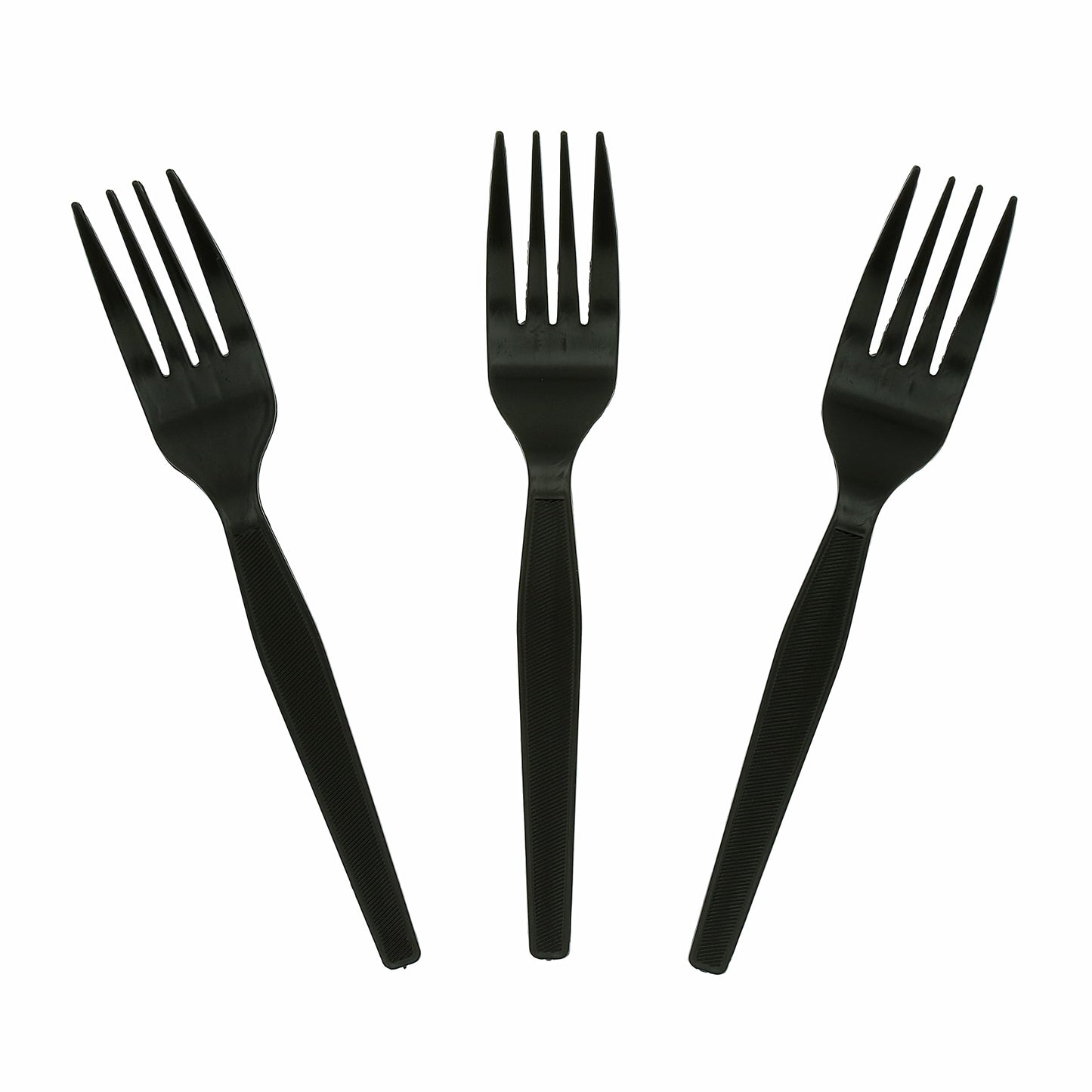 AmerCareRoyal Medium-Heavy Weight Unwrapped Disposable Polystyrene Plastic Forks for Restaurants and Catering, Black, Pack of 1000