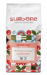 Group Chat - Fun In A Cup | Medium Roast Whole Bean Coffee | Smooth & Balanced Arabica Blend from Colombia & Guatemala | Notes of Cocoa, Orange Zest