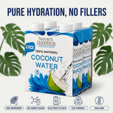 Nature's Goodness Coconut Water No Sugar Added - Unsweetened, Fat Free, Plant-Based Electrolyte Drink - 4 Pack 44.8 Fl Oz Total (4 x 330 ml)