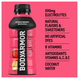 BODYARMOR Sports Drink, Strawberry Banana, Electrolyte Drink Hydration, 12 Fl Oz Bottles (8 Pack), Flavored Coconut Water with B Vitamins