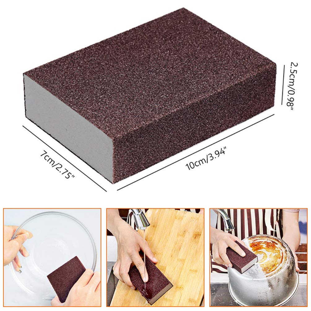 Goeielewe 6-Pack Nano Emery Sponge Brush Eraser Scrub, Carborundum Cleaning Sponge Brush Household Cleaning Tools Cotton for Removing Rust Cleaning