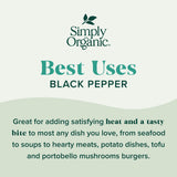 Simply Organic Ground Black Pepper, 2.31-Ounce Jar, Medium Ground Pepper, Certified Organic, Kosher, Potent Pepper Taste