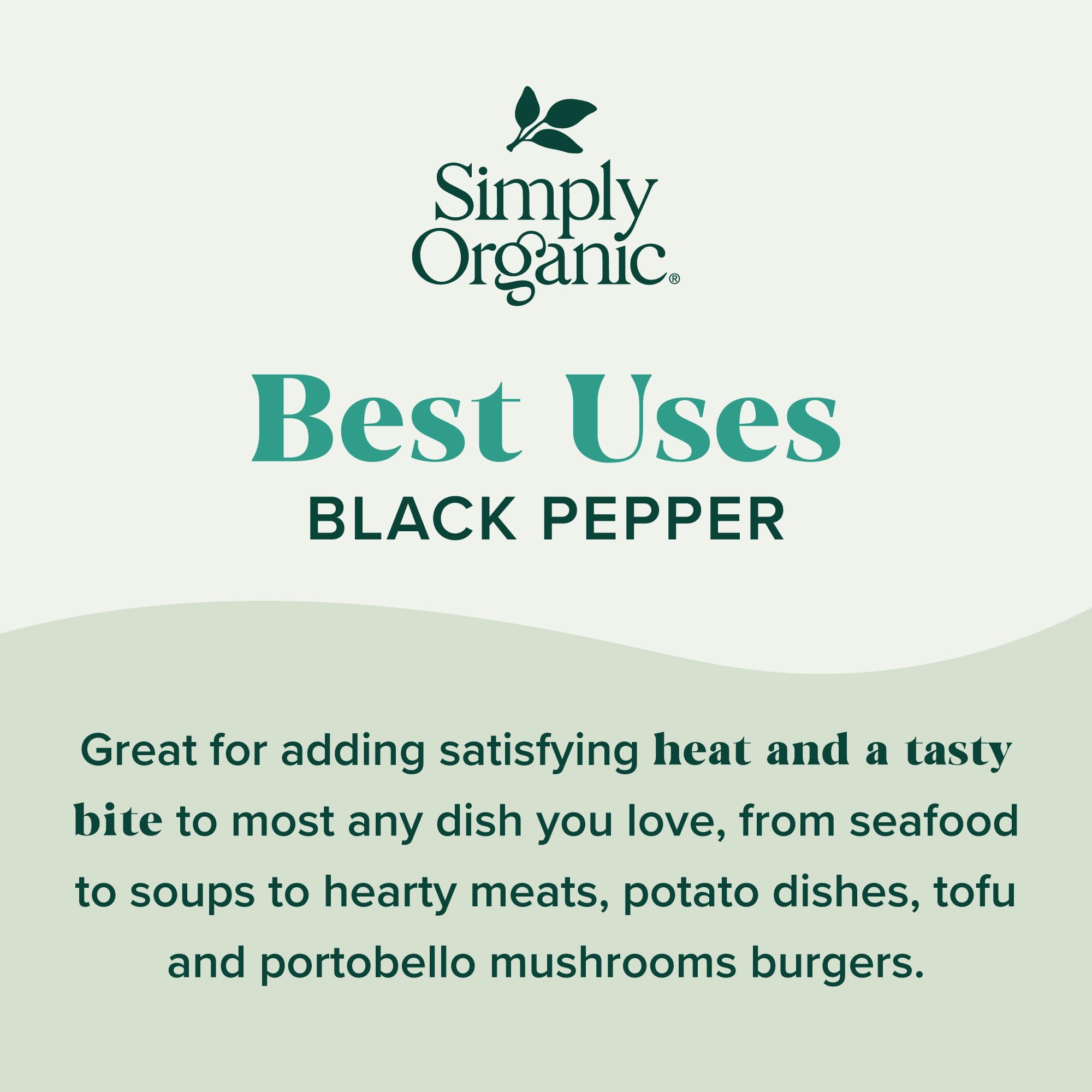 Simply Organic Ground Black Pepper, 2.31-Ounce Jar, Medium Ground Pepper, Certified Organic, Kosher, Potent Pepper Taste
