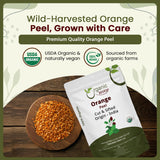 Organic Way Dried Orange Peel Cut & Sifted (Citrus sinensis) - Pure, Single Ingredient Herbal Tea | Organic & Kosher Certified | Vegan, Non GMO