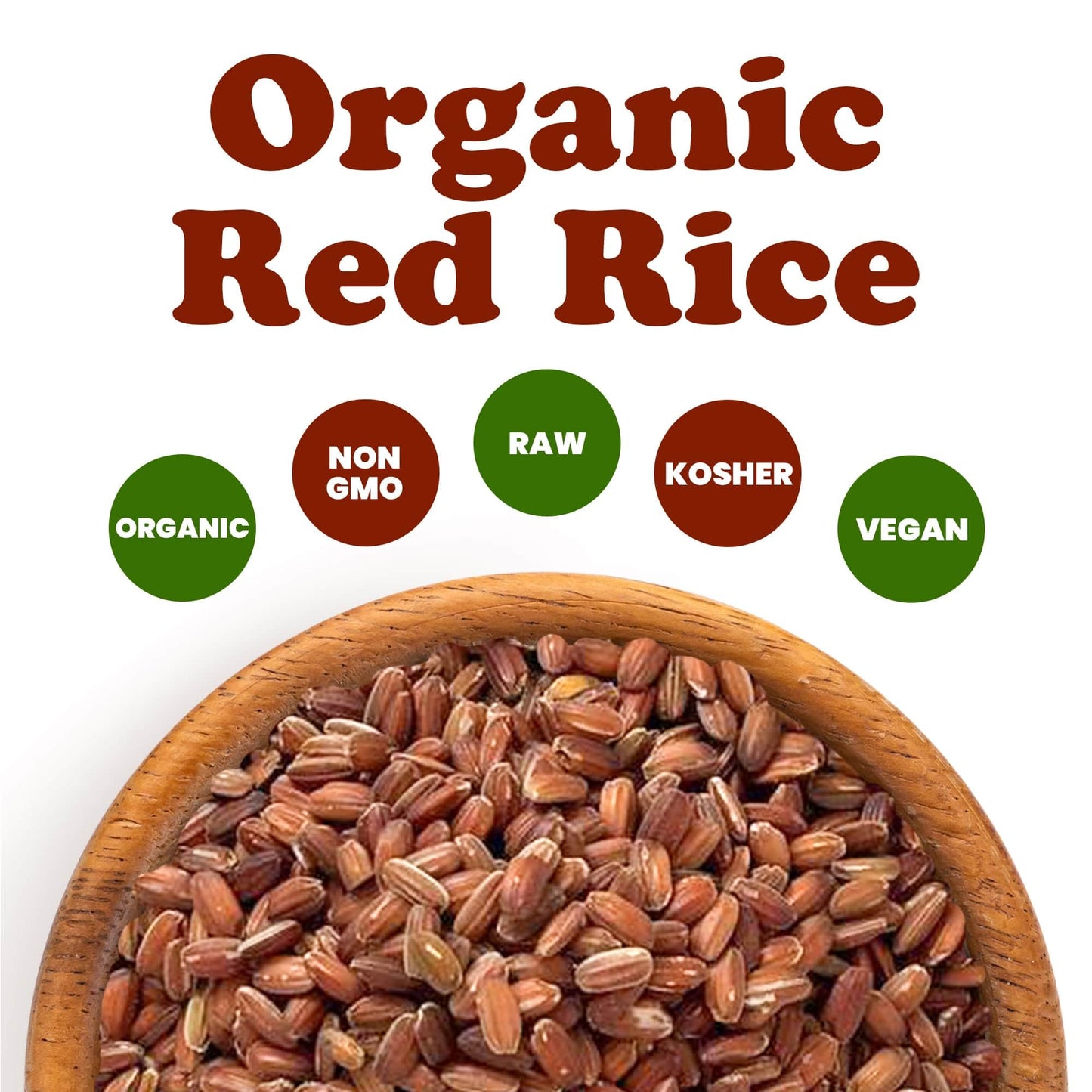 Food to Live Organic Red Rice, 8 Pounds - Non-GMO, Whole Grain Variety, Non-Sticky, Vegan, Kosher. Source of Protein. Rich in Antioxidants. Great as Side Dish. Perfect for Pilafs, Stir-Fries