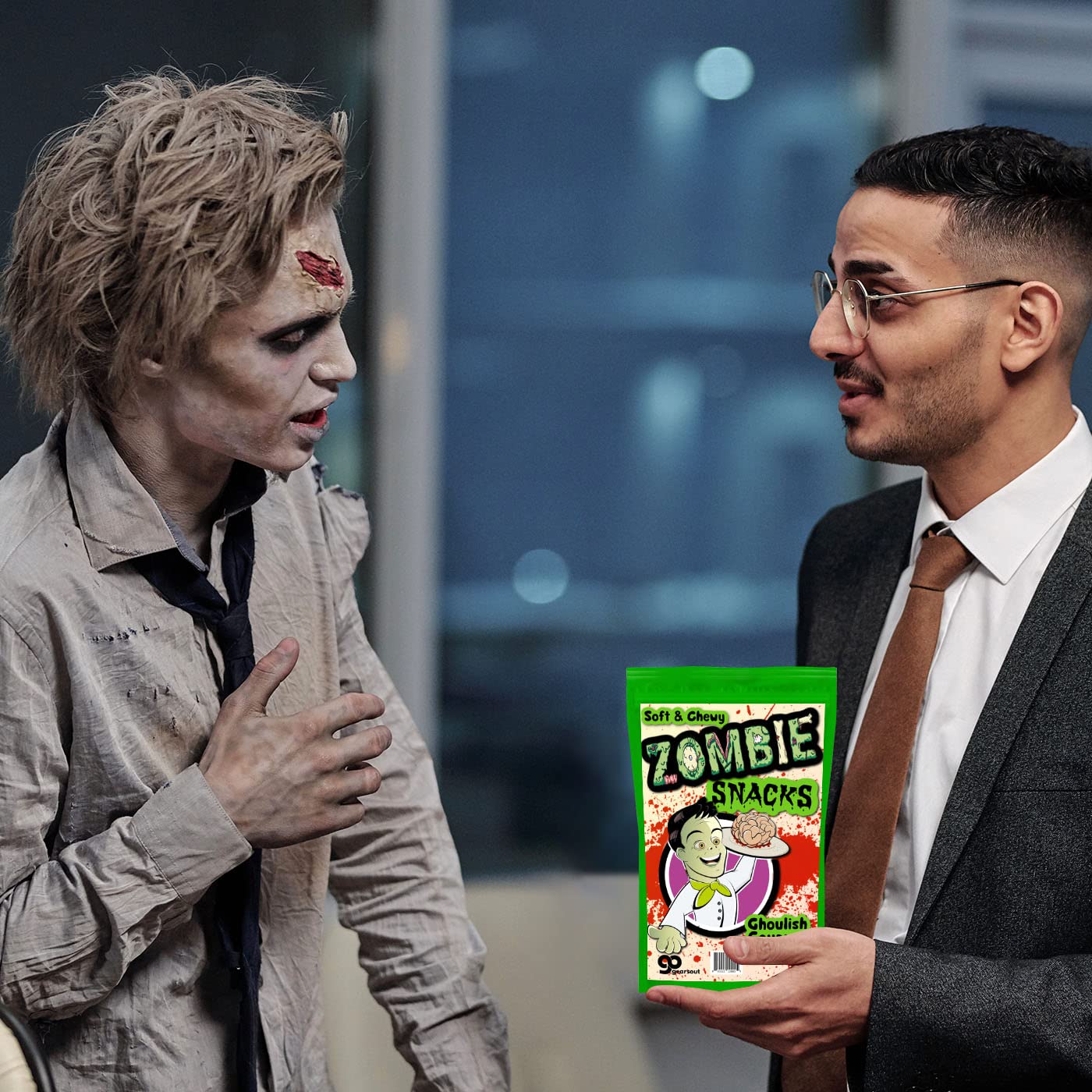 Zombie Snacks Body Part Gummies - Weird Gummy Candy for Kids - Funny Creepy Zombie Gag Gift for Halloween Costume Contest Prizes - Chewy Eyeballs
