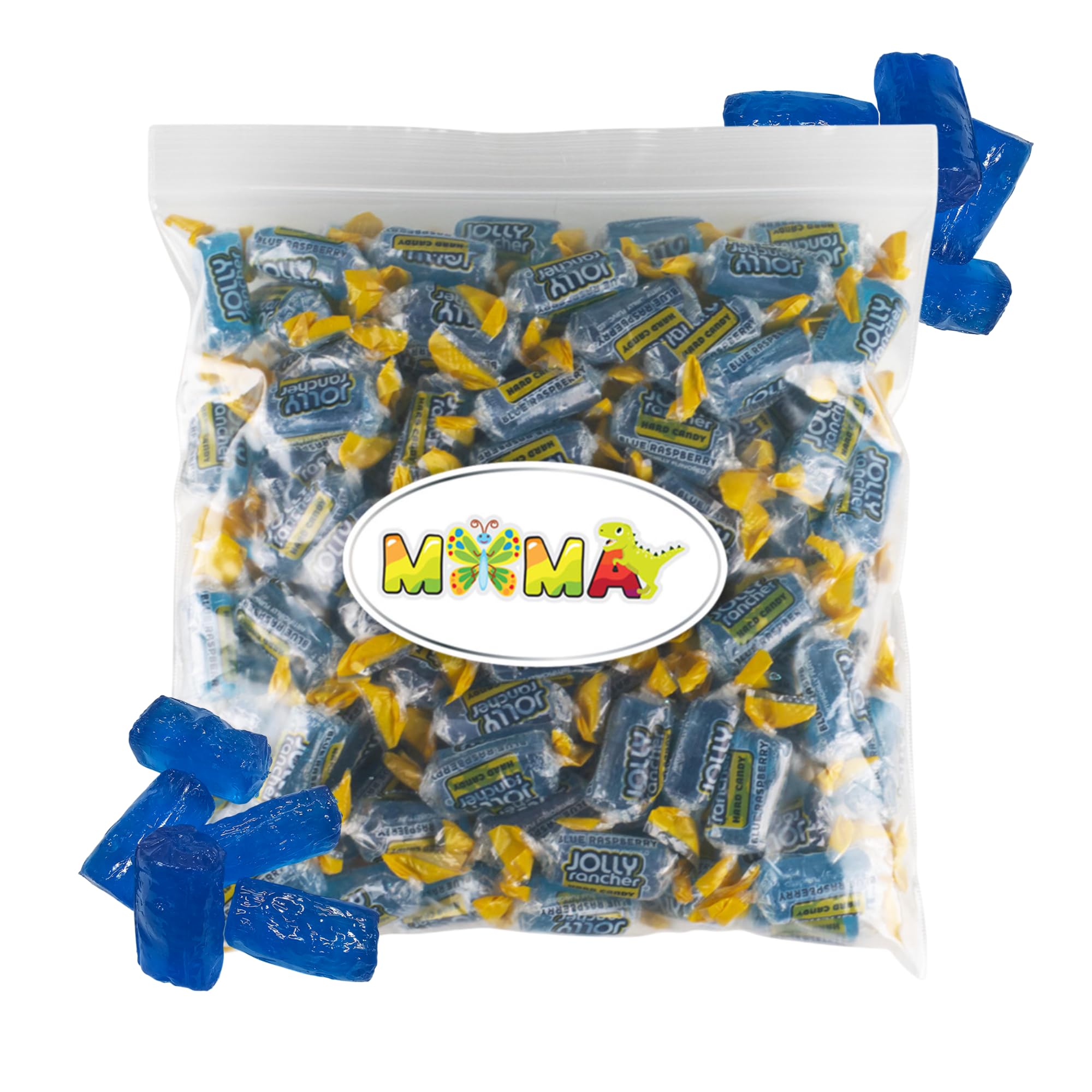Bulk Blue Raspberry Hard Candy Bulk Bag 1.5 lbs - Made from Jolly Rancher Candy - Repackaged by Mima Mima - Mothers Day Candy, Basket Stuffers