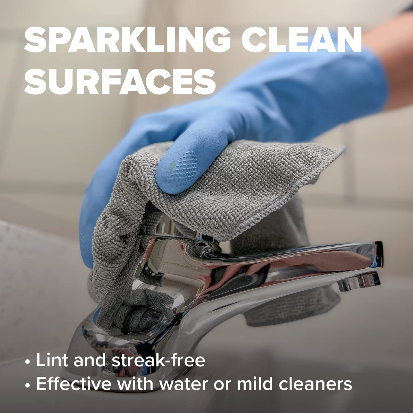 Pinnacle Mercantile Microfiber Cleaning Cloths Extra Large 16x16in Pack of 48 Highly Absorbent Lint Free Streak Free Non-Abrasive Clean Wet or Dry