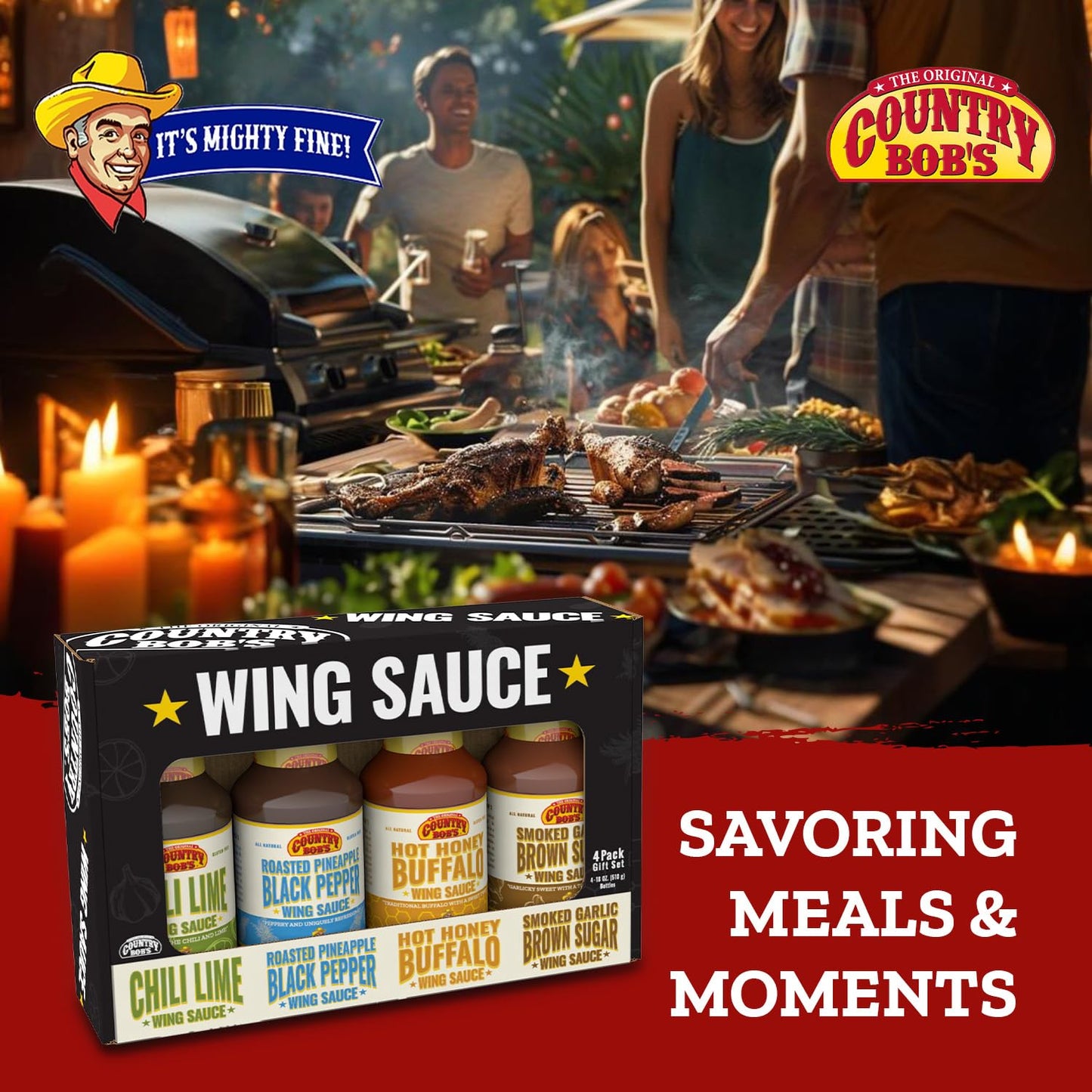 Country Bob's - Wing Sauce Variety Pack - 18 oz (Pack of 4)
