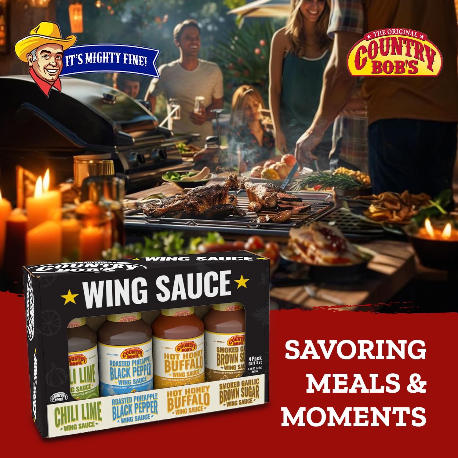 Country Bob's - Wing Sauce Variety Pack - 18 oz (Pack of 4)