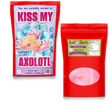 Kiss My Axolotl Gourmet Cotton Candy - Gag Christmas Gifts for Adults and Teens - Gourmet Cotton Candy for the Holidays - Stocking Stuffers and White
