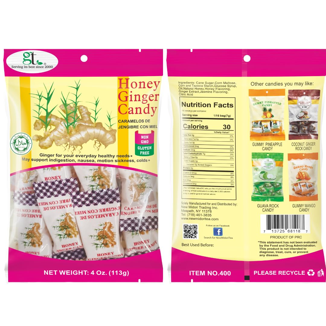 GT Instant Crystal Honey Ginger Tea Care Package, 21.18 Ounce Box (40 Tea Pouches)