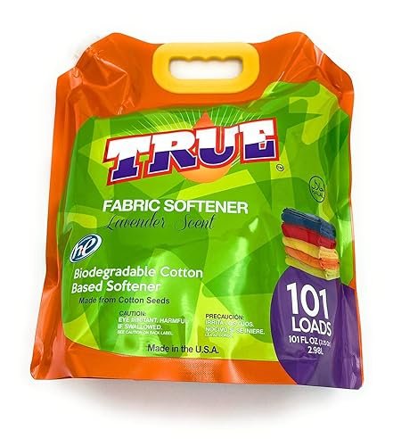 True Detergent Plant Based Fabric Softener - 101 Total Loads - Fabric Softener for Sensitive Skin - Made from Cotton Seeds - Concentrated Formula