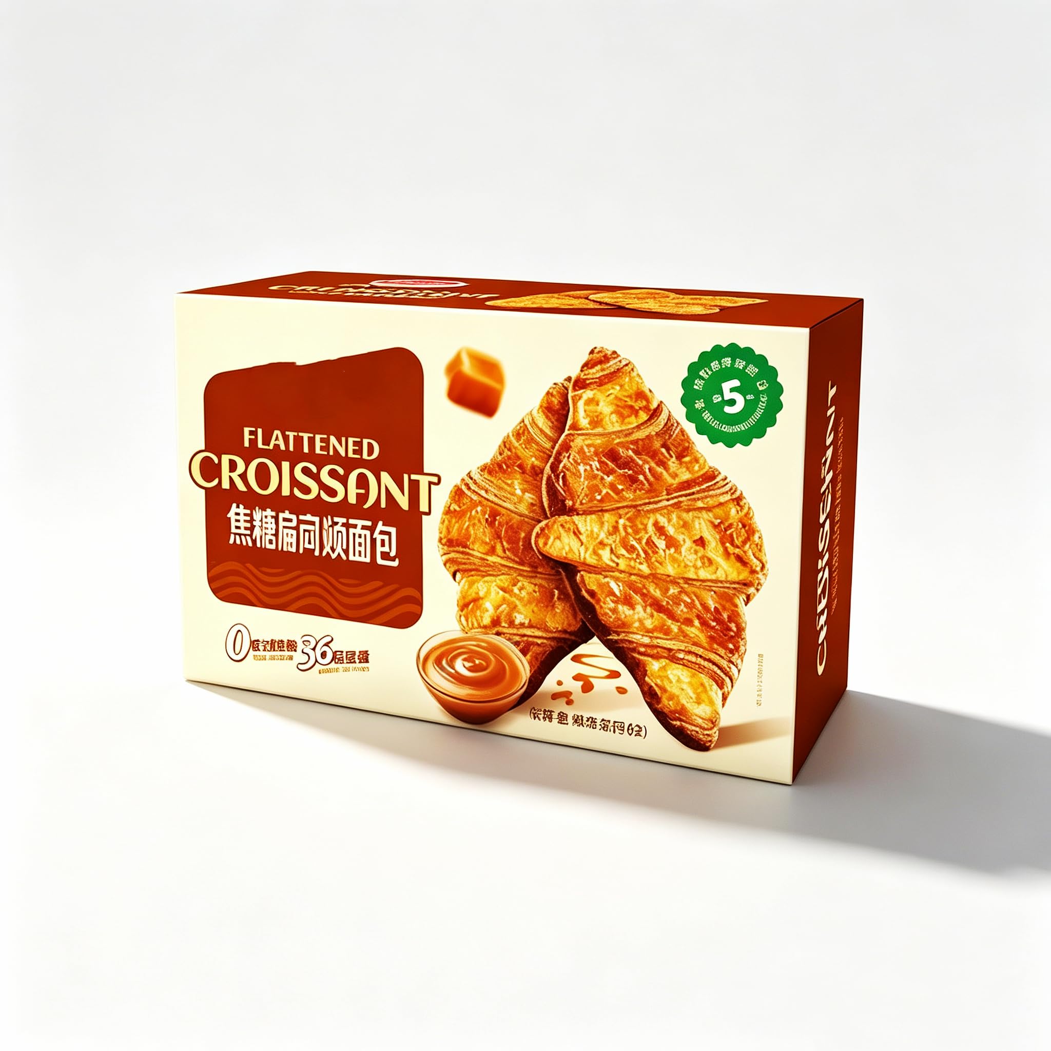 Korean Flat Croissant Snack - Crispy & Buttery Caramel Dessert Bites, Individually Wrapped, Perfect for Holiday Parties & Shareable Treats, 3.81 oz
