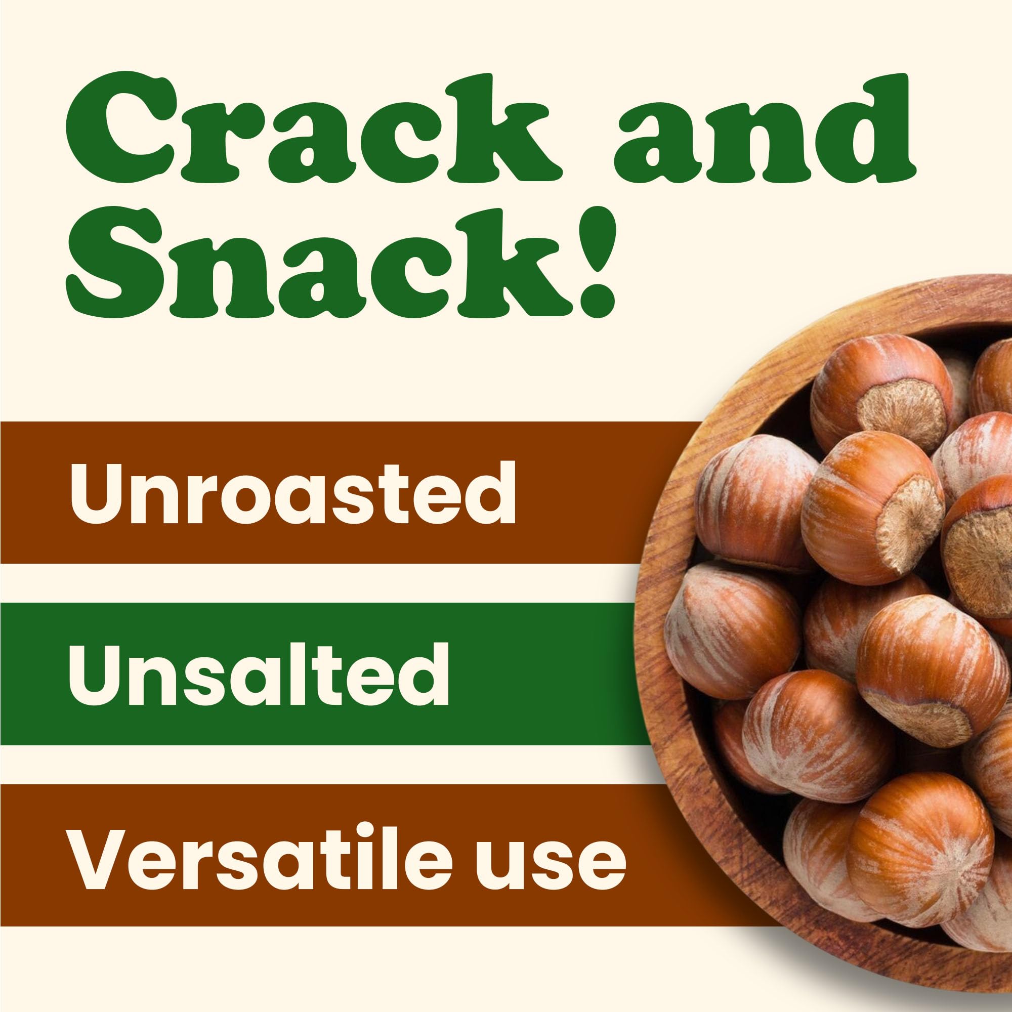 Food to Live Hazelnuts in Shell, 6 Pounds - Oregon Whole Filberts for Snacking Baking and Crafts, Unsalted, Unroasted, Keto, Vegan, Kosher, Bulk Nuts