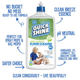 Quick Shine Hard Surface Pet Floor Cleaner 27 oz | Ready to Use, Removes Dirt, Streak Free, No Rinse | Hardwood, Laminate, Luxury Vinyl Plank LVT