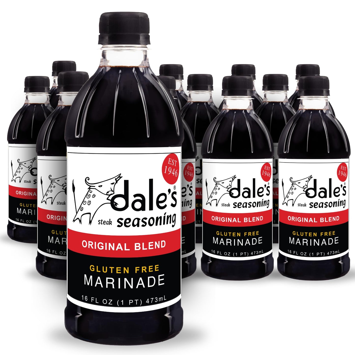 Original Steak Seasoning By Dale's, Gluten Free, No Cholesterol | Delicious on All Meats, Fish, and Vegetables | 16 oz Bottle (12 Pack) | No Long