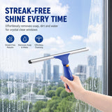 ITTAHO Squeegee and Microfiber Scrubber Combo for Window,Car Windshield,Shower Glass Door Cleaning-Swivel Style(Extension Pole Sold Separately)