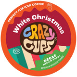Crazy Cups Decaf White Christmas Flavored Coffee Pods, Decaf Holiday Coffee, Single Serve for Keurig K Cups Machines, Medium Roast, 22 Count