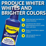 Bluette Laundry Bluing (2 Pack) - Laundry Detergent Whitener/Safe & Gentle For Delicate Fabrics/Whiter Whites and Brights/Perfect For Brightening
