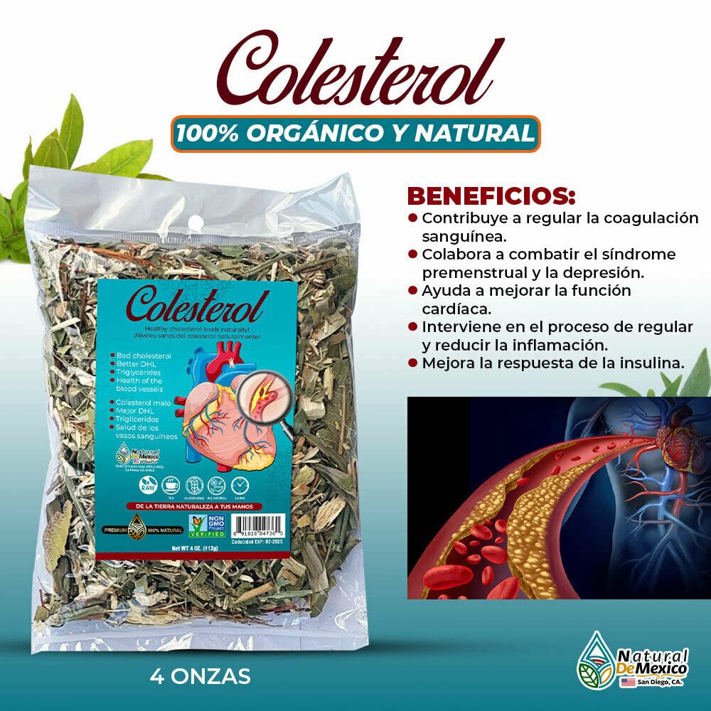 Colesterol Herbal/Tea 4 oz-113gr. Baja la Persion, el Colesterol y Triglicéridos
