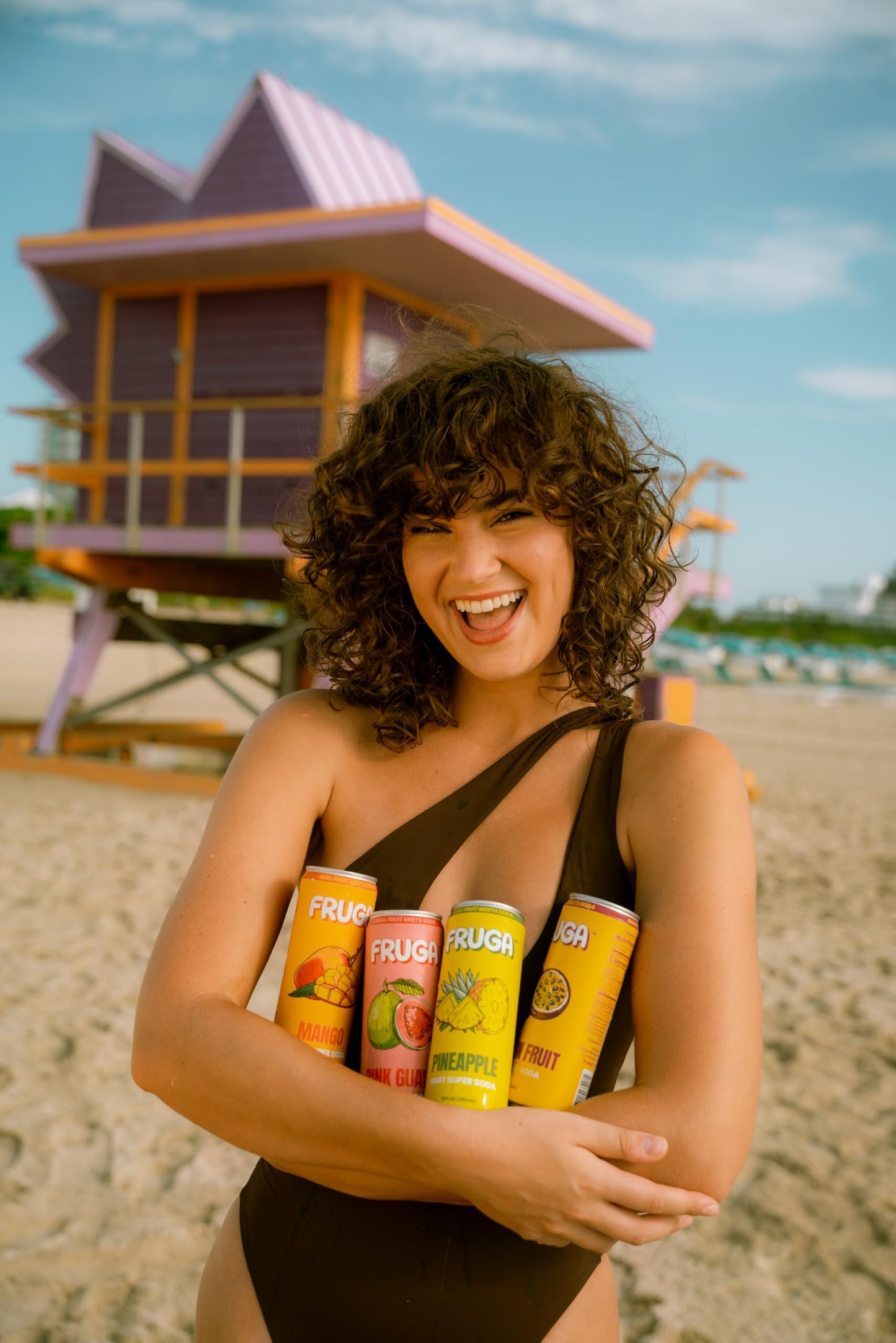 FRUGA Four Real Mix Sparkling Fruit Super Soda with Gut Health Benefits, Low Calorie, Low Sugar, Healthy Soda Variety Pack, 12oz Can (Pack of 12)