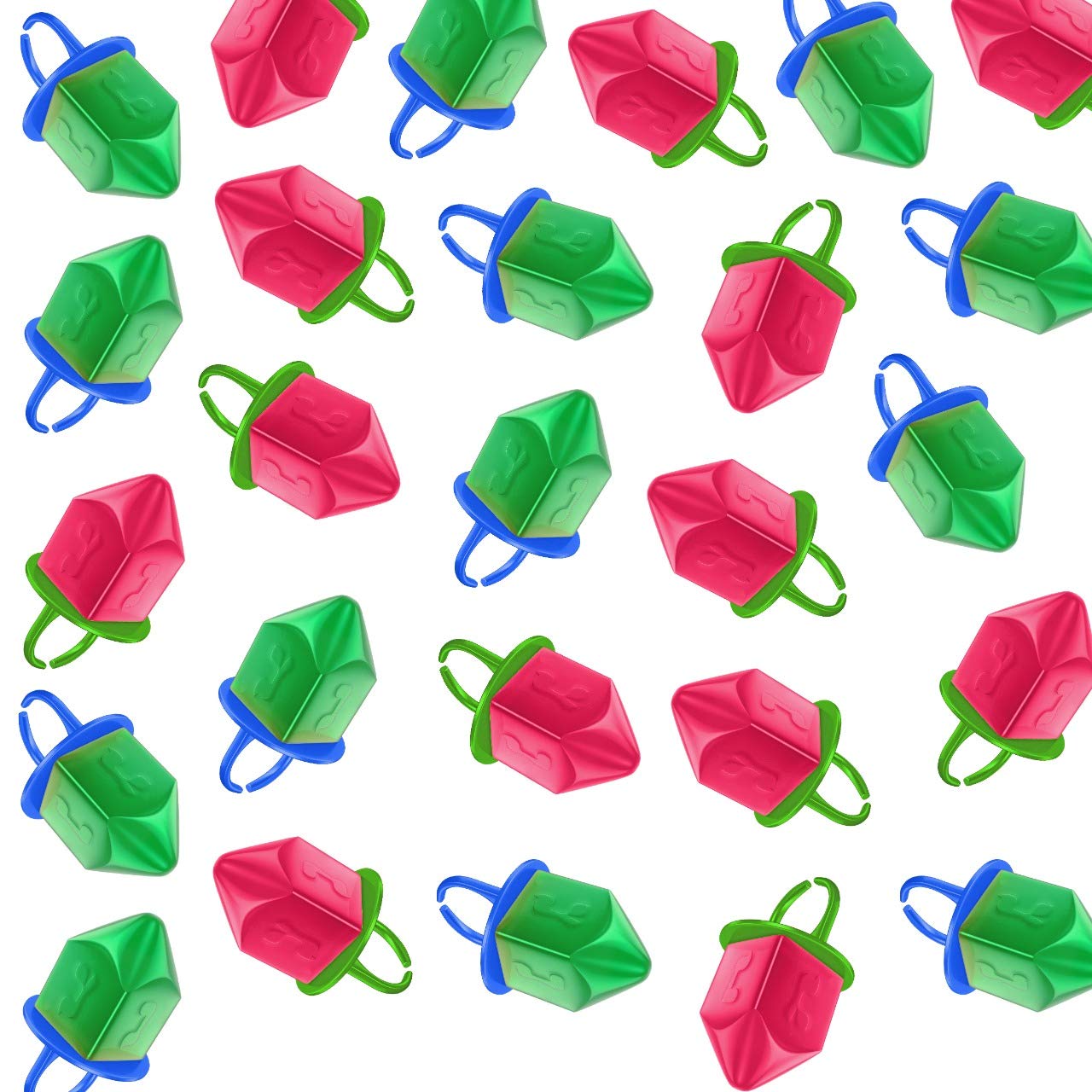 Dee Best Dreidel Jewel Pop Ring Shape Candy - Variety Pack 36 Individually Wrapped