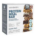 WonderSlim Meal Replacement Protein Bar, Variety Pack, 15g Protein, 20 Vitamins & Minerals (7ct)