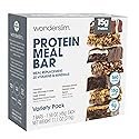 WonderSlim Meal Replacement Protein Bar, Variety Pack, 15g Protein, 20 Vitamins & Minerals (7ct)