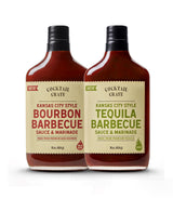 Cocktail Crate Bourbon & Tequila BBQ Sauces | Variety 2-Pack | Handcrafted with Real Bourbon, Maple Syrup, Tequila, and Pineapple | 12.7oz, 2 Pack