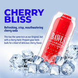 BAWLS Guarana Cherry, BAWLS Guarana Drink, Guarana Soda, Guarana Fueled Soda for Energy, High Energy Caffeinated Drink, 16oz 24 Pack Cans