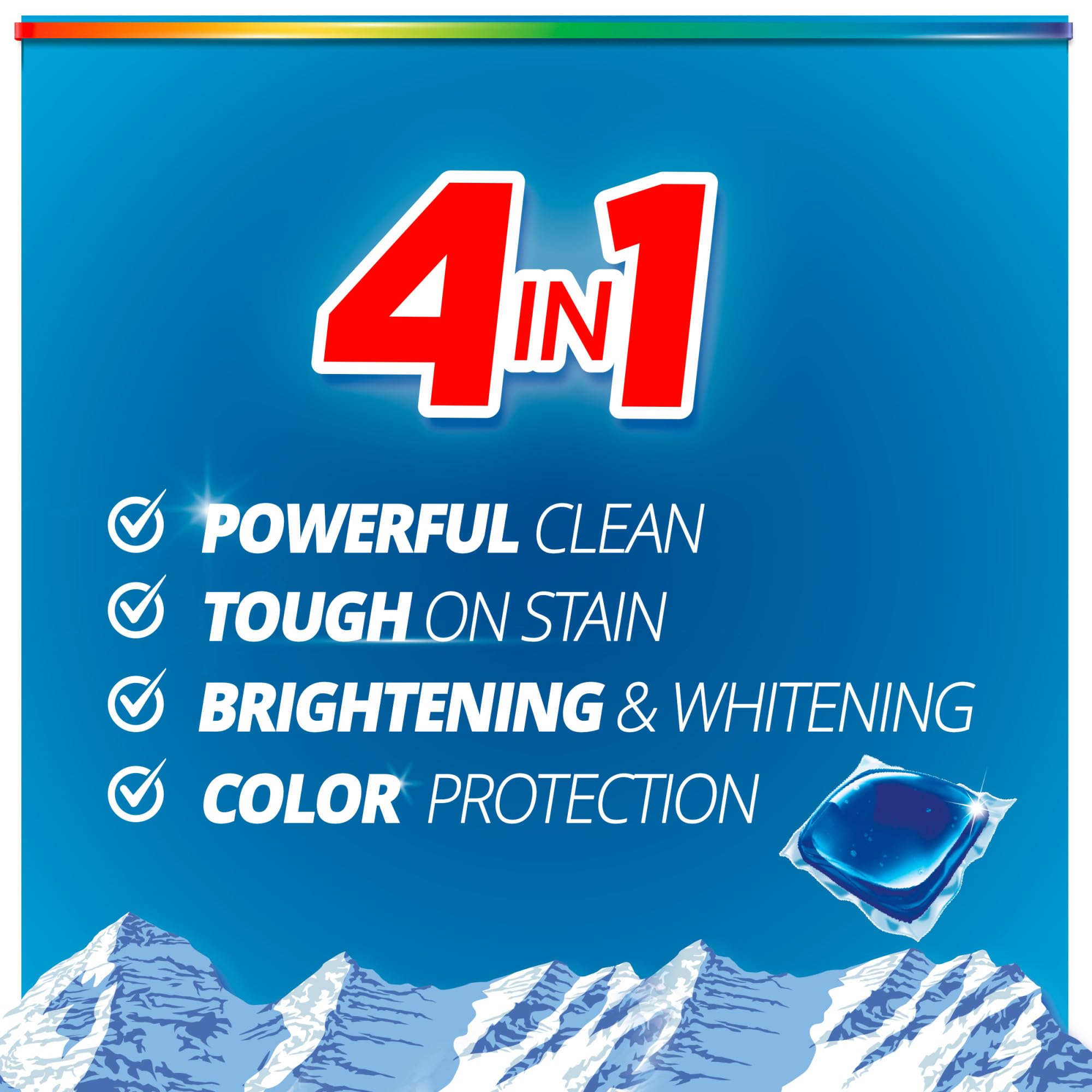 Purex Fresh Mountain Breeze Laundry Detergent Pacs, 66 Count, Pre Measured Pacs